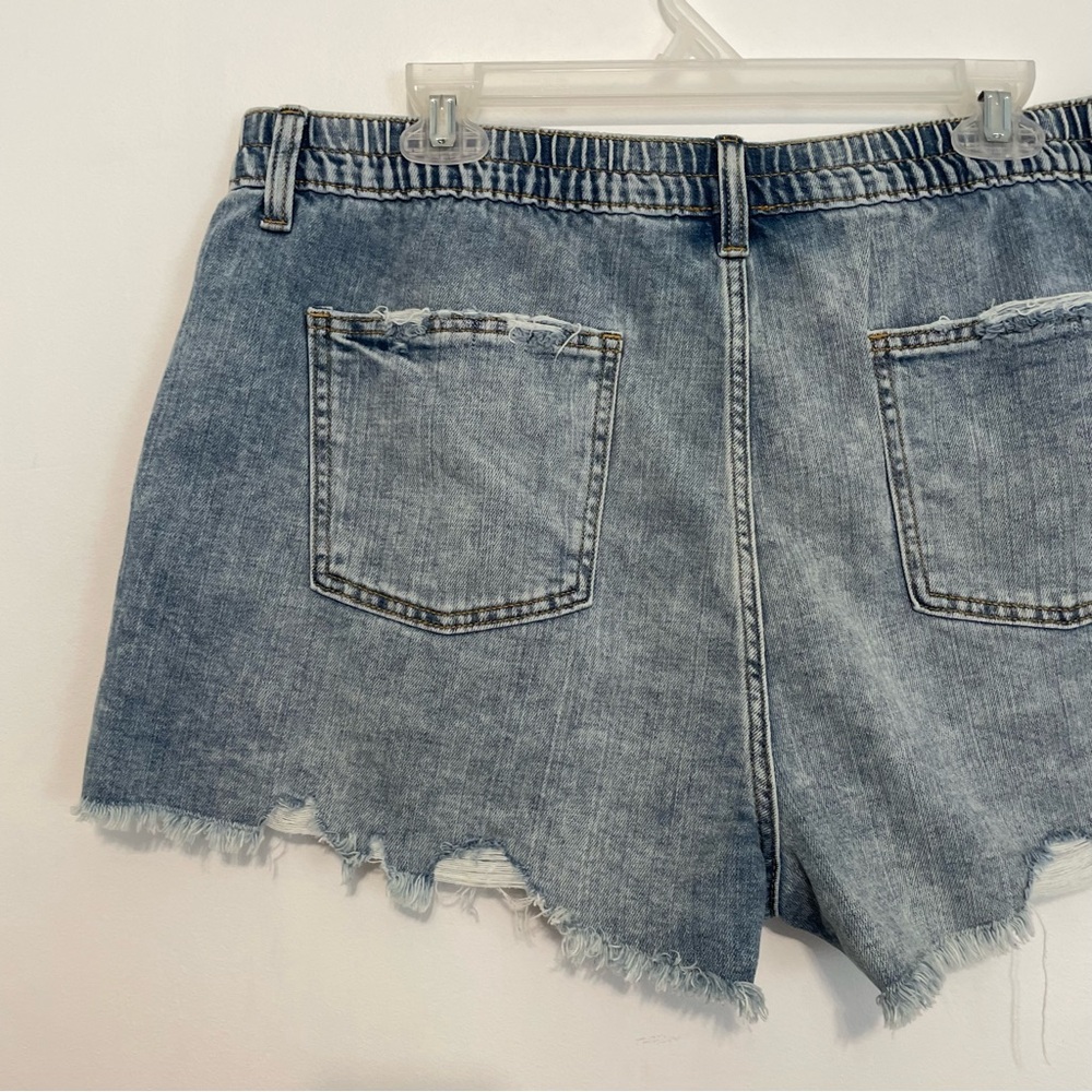 AERIE AMERICAN EAGLE Daydream Denim Short Light Wash Distressed Ripped Mid Rise? - Picture 13 of 14